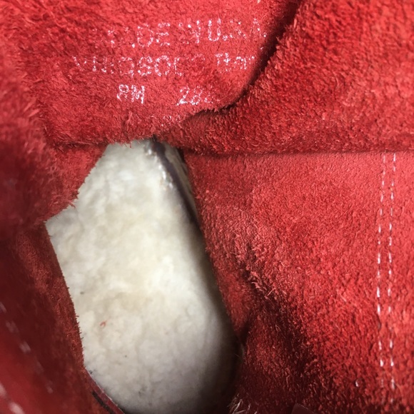 L.L. Bean Womens Red Leather Rain Duck Rubber Sherpa Lined Boots Made in USA 8 - Picture 9 of 11